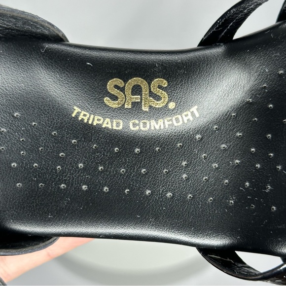 NW/OT SAS Tripad Comfort Strippy Black Patent Sandal Size 9.5 Slim - Picture 6 of 16